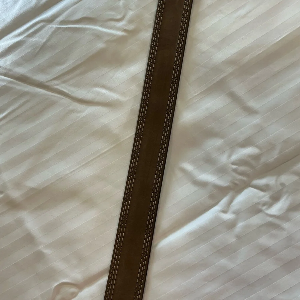 NEW Carhartt Brown Leather Triple Stitch Belt Men’s Size 46 NWT